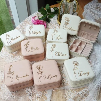 Corissy Personalized Jewelry Box for Women, Custom Travel Jewelry Case