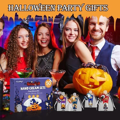 50 Pack Halloween Hand Cream Set with Cards & Bags, Bulk Halloween