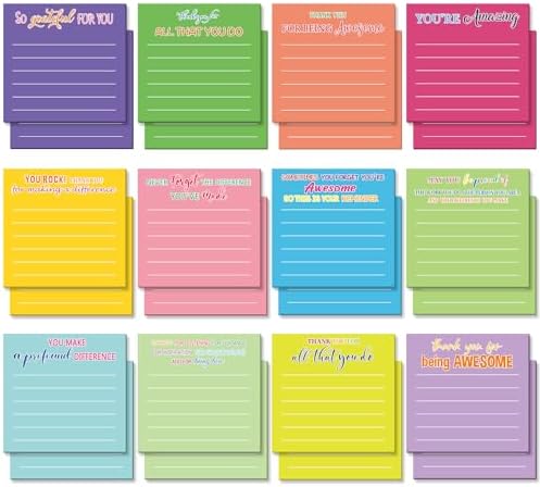 Yinder 24 Pcs Inspirational Sticky Notes Gifts, Appreciation, Dark