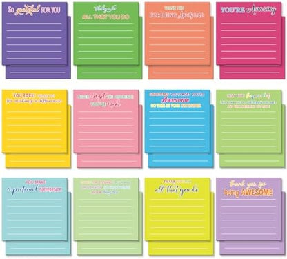 Yinder 24 Pcs Inspirational Sticky Notes Gifts, Appreciation, Dark