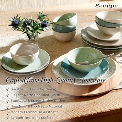 Sango Siterra Artist's Blend 16-Piece Stoneware Dinnerware Set for 4