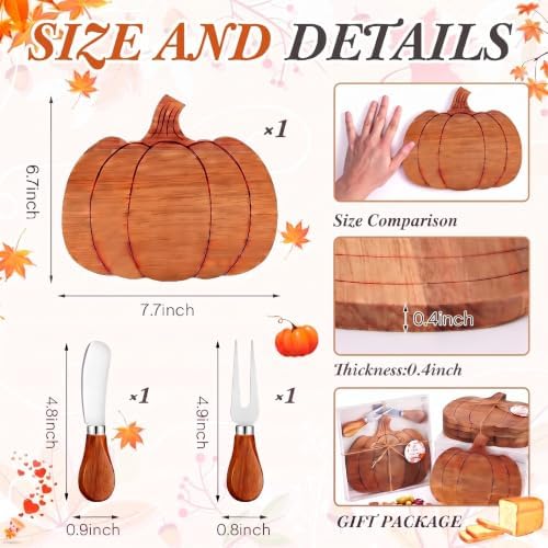 Ziliny 1 Set Fall Pumpkin Charcuterie Boards, Mini Cheese Board Gifts