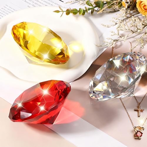 PATIKIL Diamond Crystal Paperweight, 100mm / 3.94" Crystal Paperweight