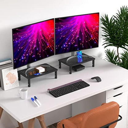 EVOOMI Back Saver Monitor Stand for Desk - 2 Pack Monitor Riser