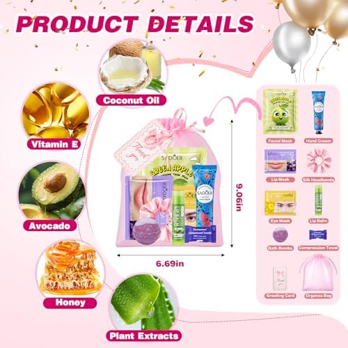 100 PCS Bulk Gifts for Women, Spa Party Favors for Girls with Face