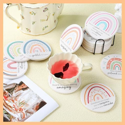 Tioncy 24Set Thank You Appreciation Coasters Teacher Employee Gift