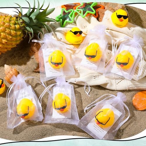Jenaai 60 Sets Rubber Ducks Thank You Gifts Bulk with Card Bags,Cute