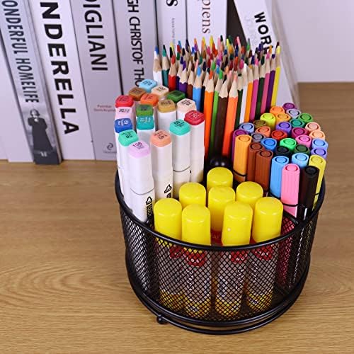 Pen Holder for Desk, 360 Rotating Mesh Pencil Organizer Marker Storage