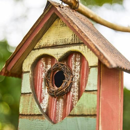 Glitzhome Bird House for Outdoor, 8.75" H Decorative Pet Cottage