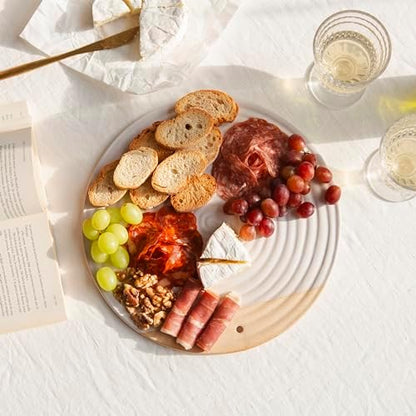 Amarcado Premium Ceramic Serving Platter, White - 12” Round