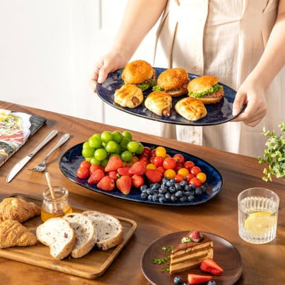 vancasso Ceramic Serving Platters Set of 3, Oval 16/14.7/13.5 Inch