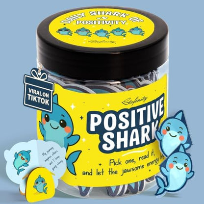 STOFINITY Positive Shark Jar, 60 Affirmation Cards, Gifts for Women