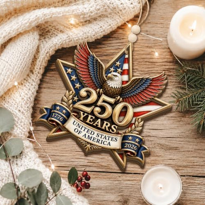 250 Years United States of America Ornament 2026 - Patriotic Bald