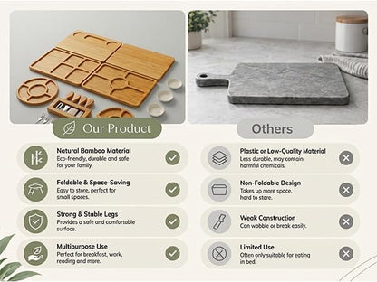 Large Bamboo Charcuterie Board Set, Cheese Board Gift Set & Knives