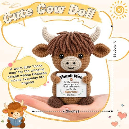 Xinezaa Thank You Gifts for Women Men, Mini Positive Crochet Highland