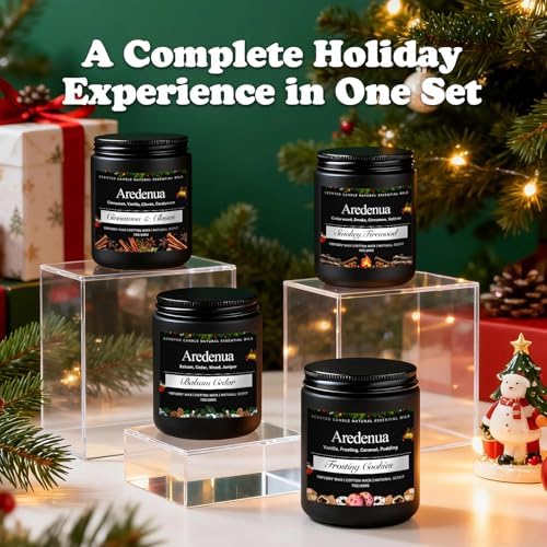 Christmas Candles Set, 4 Pack Winter Candle for Home Scented, 28 oz