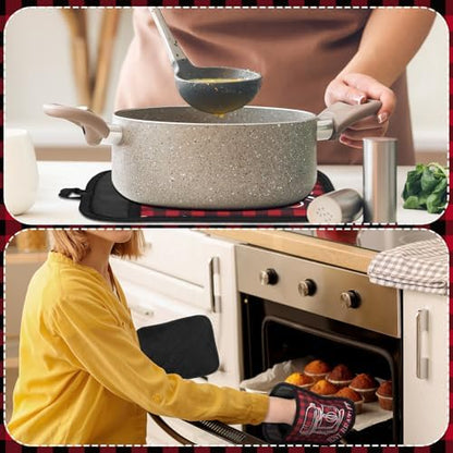 Bencailor 8 Pcs Christmas Pot Holders for Kitchen Hot Pad with Pocket
