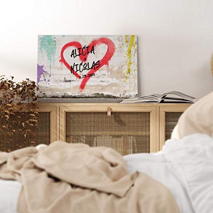 Renditions Gallery Graffiti Wall Personalized with Couple Names &