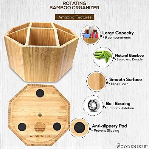 Bamboo Art Supply Organizer - Pencil & Pen Holder - Kids & Adults Desk