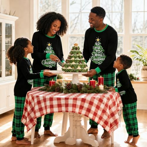 Family Christmas Pajamas Matching Sets Christmas Tree Cake Pjs