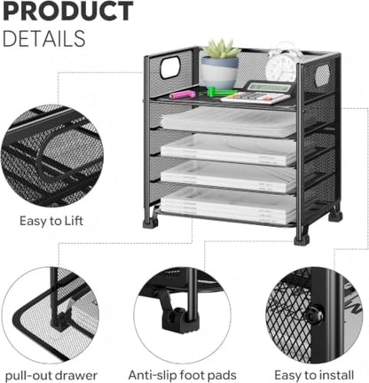 Simple Trending 5-Tier Paper Tray Organizer, File Organizer for Desk
