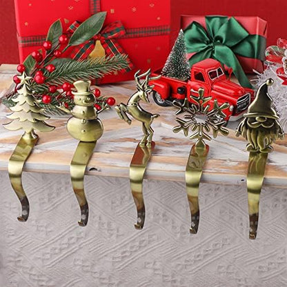 URATOT Christmas Stocking Holders Non-Slip Metal Stocking Hooks Mantel