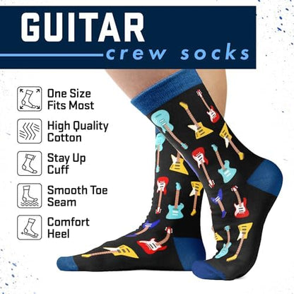 VICRAZY Guitar, Drum Socks For Men – Cool Music Accessories, Funny