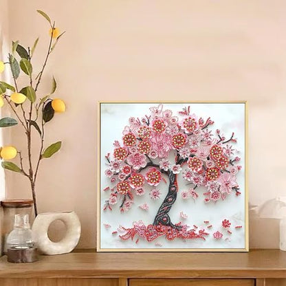 LazyFold Diamond Painting Art Kit, DIY Sakura Tree 5D Special Shape
