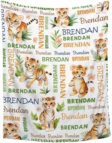 Aniruddha Custom Tiger Name Baby Blanket,Personalized Baby Blanket for