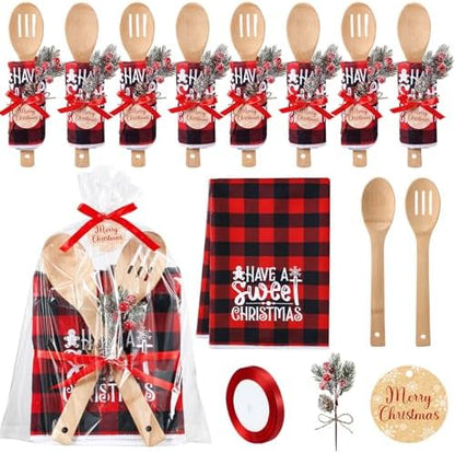 Pinkunn 8 Set Christmas Kitchen Towels, Holiday Cooking Utensils