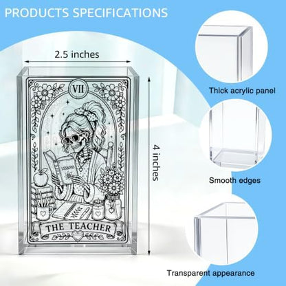 The Teacher Tarot Card Acrylic Pencil Pen Holder Cup
