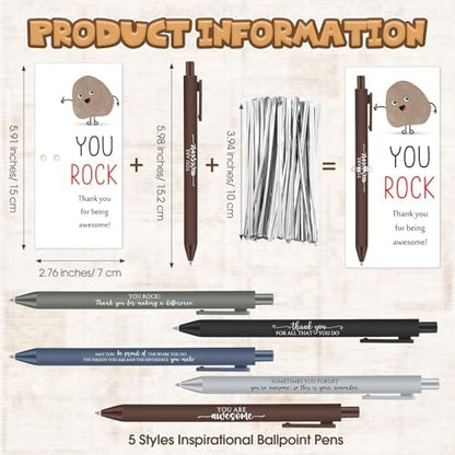 Sayglossy 12 Sets You Rock Pens Gifts Bulk Employee Appreciation Gifts