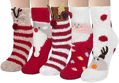 Loritta Fuzzy Socks for Women, Soft Cozy Fluffy Christmas Socks