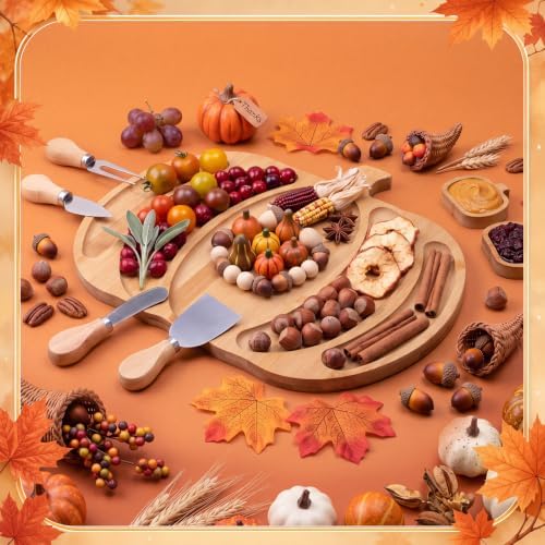 Weysat Halloween Pumpkin Charcuterie Boards Set Large Fall Platter