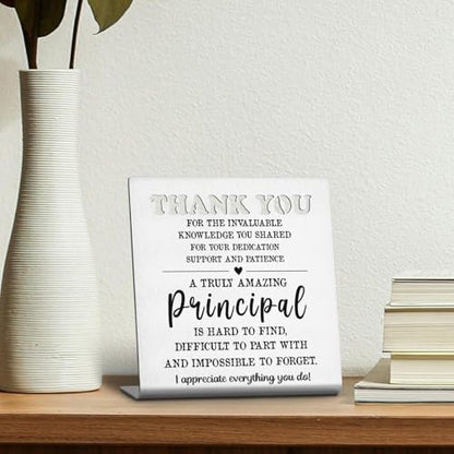 Principal Appreciation Gift Thank You Leadership Resin Desk Sign Decor