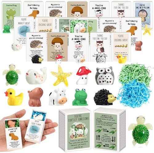 Soulchen 40 Sets Mini Emotional Gift Resin Animal Figurine with