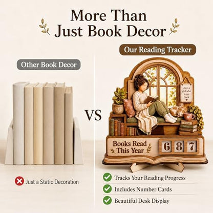 Book Lover Gifts for Women, Books Read This Year Counter Plaque