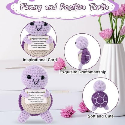 TOYMIS Turtle, Mini Knitted Turtle Funny Handmade Animals with