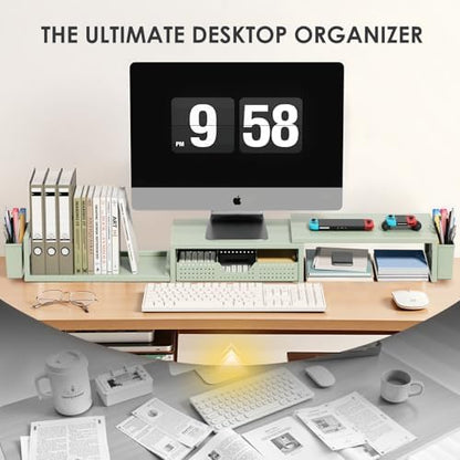 OPNICE Desk Organizers and Accessories, Dual Monitor Stand Riser with