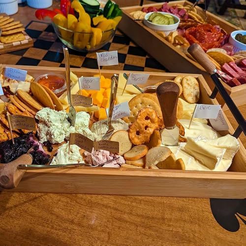 Cheese Knife Set, Charcuterie Board Accessories Stainless Steel Wood