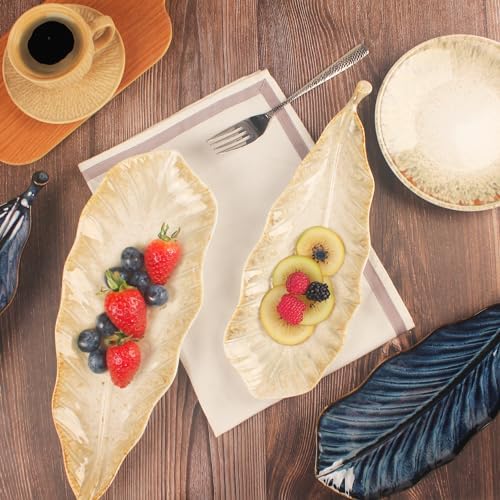 Serving Platter Olives Plate Set of 2, Large Serving Tray for