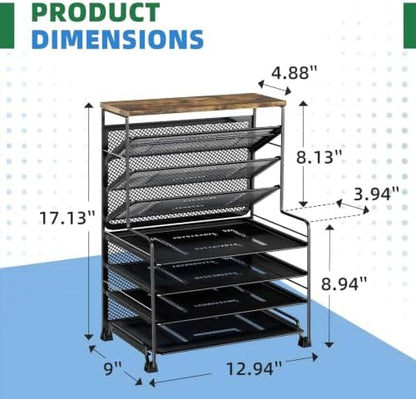 Simple Trending 8-Tier Desk File Organizer for Office, Home or School