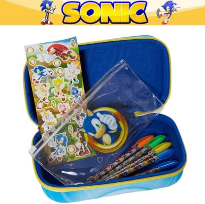Sonic the Hedgehog Pencil Case Set, Gel Pens & Stickers, School