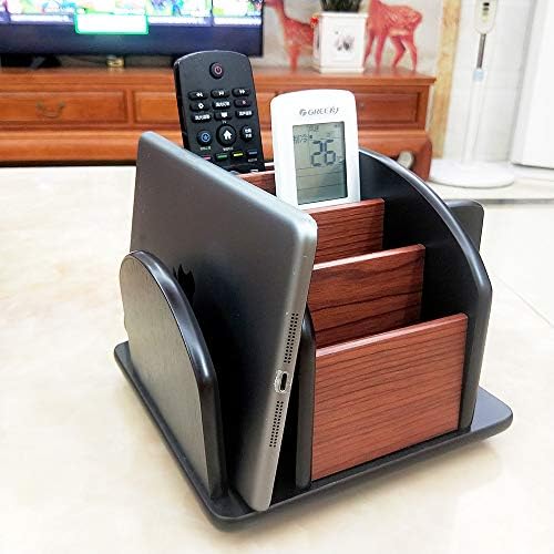 Revolving Remote control caddy,Wooden pen holder for desk office
