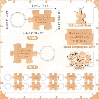 Team Employee Gifts Appreciation Thank You Wooden Puzzle Piece
