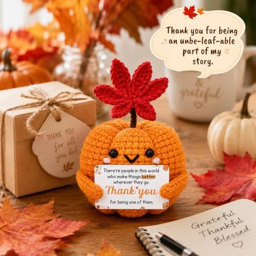 Positive Crochet Pumpkin Boss Day Thank You Gifts for Women Men Fall