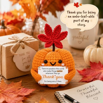 Positive Crochet Pumpkin Boss Day Thank You Gifts for Women Men Fall