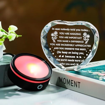 YWHL Thank You Gifts for Women Men with Led Base, Inspirational Gift