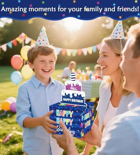Birthday Money Box for Cash Gift Pull, Surprise Gift Boxes for Money