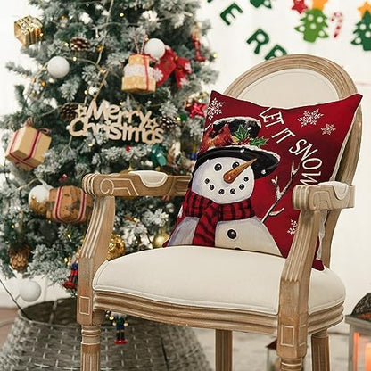 AVOIN colorlife Merry Christmas Let It Snow Joy Stripes Gift Box Red